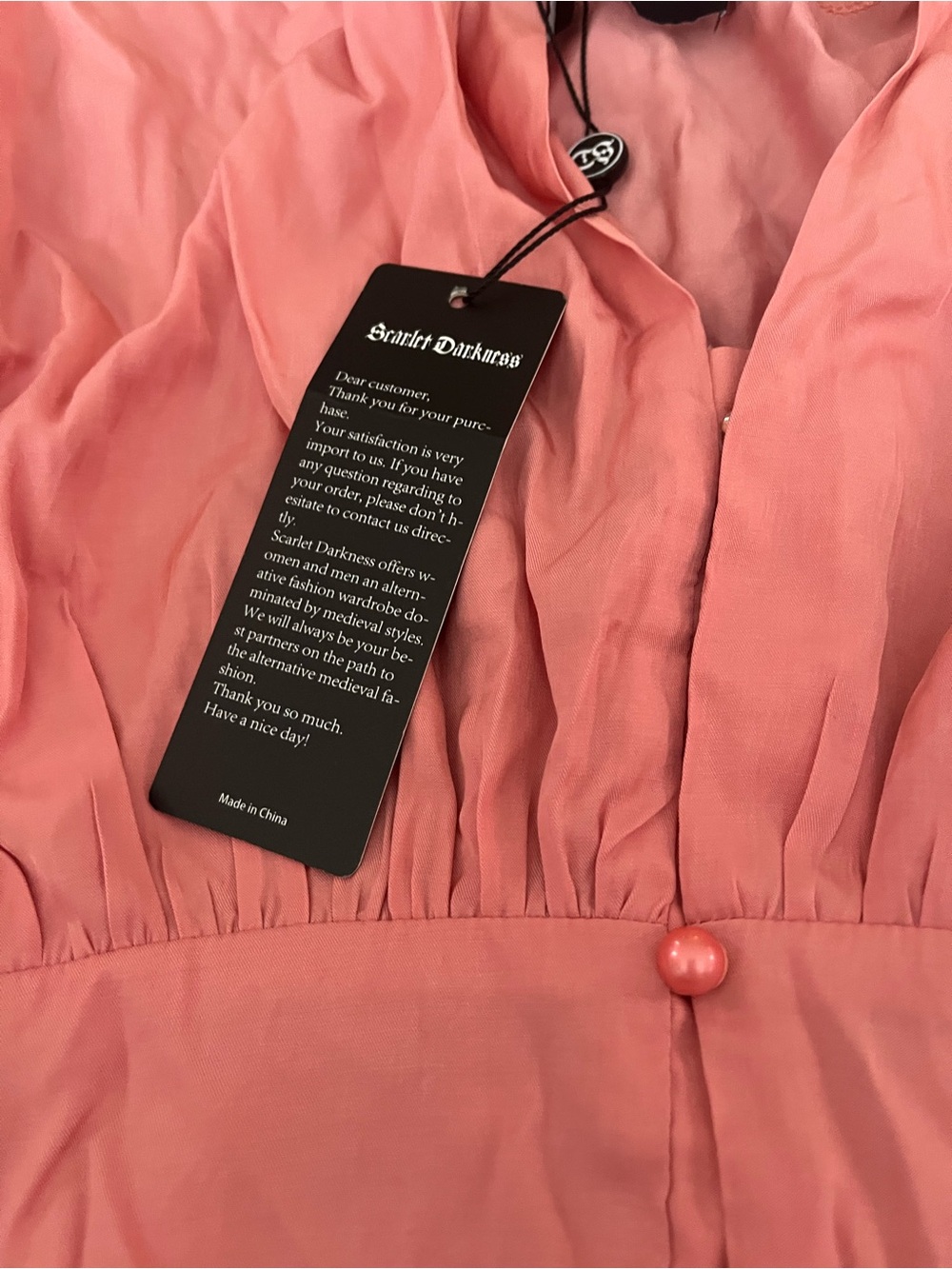 Scarlet Darkness Pink Ruffle Lace Button-Front Blouse - Picture 3 of 13